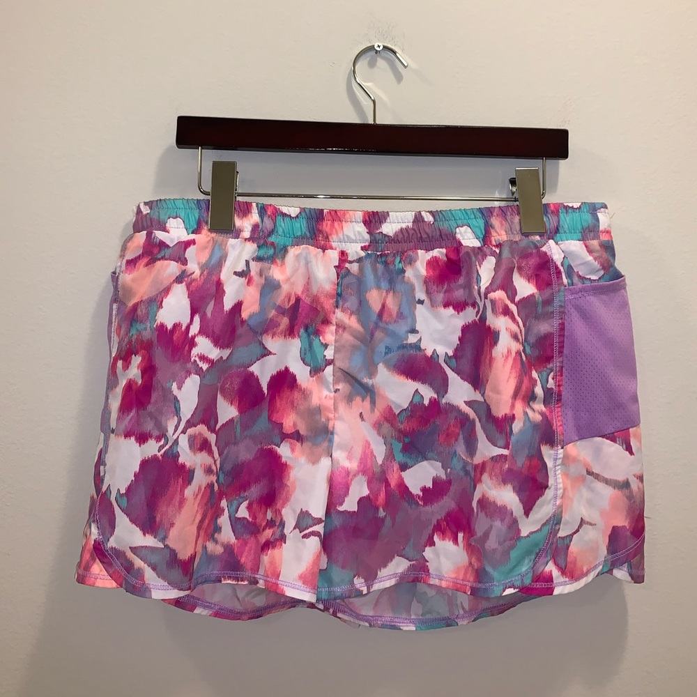 Xersion Pink & Purple Floral Athletic Shorts sz 2X
